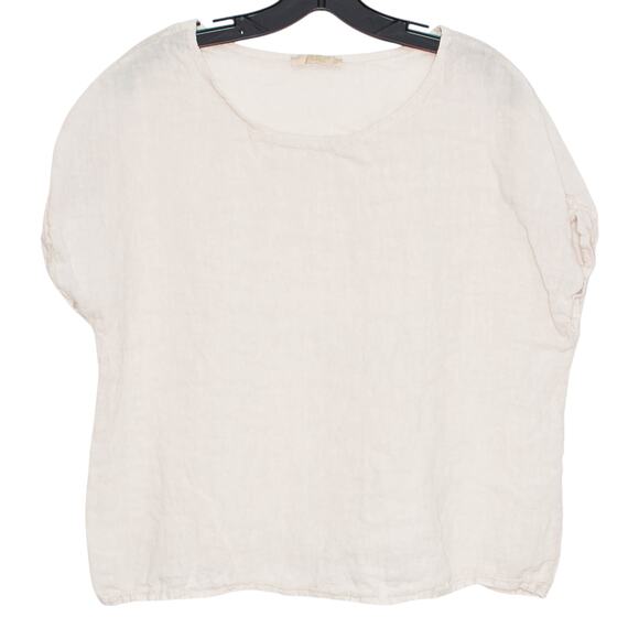 Guisy Top Linen Minimalist Lagenlook Boxy Casual Neutral Capsule Italy Medium - Picture 1 of 6